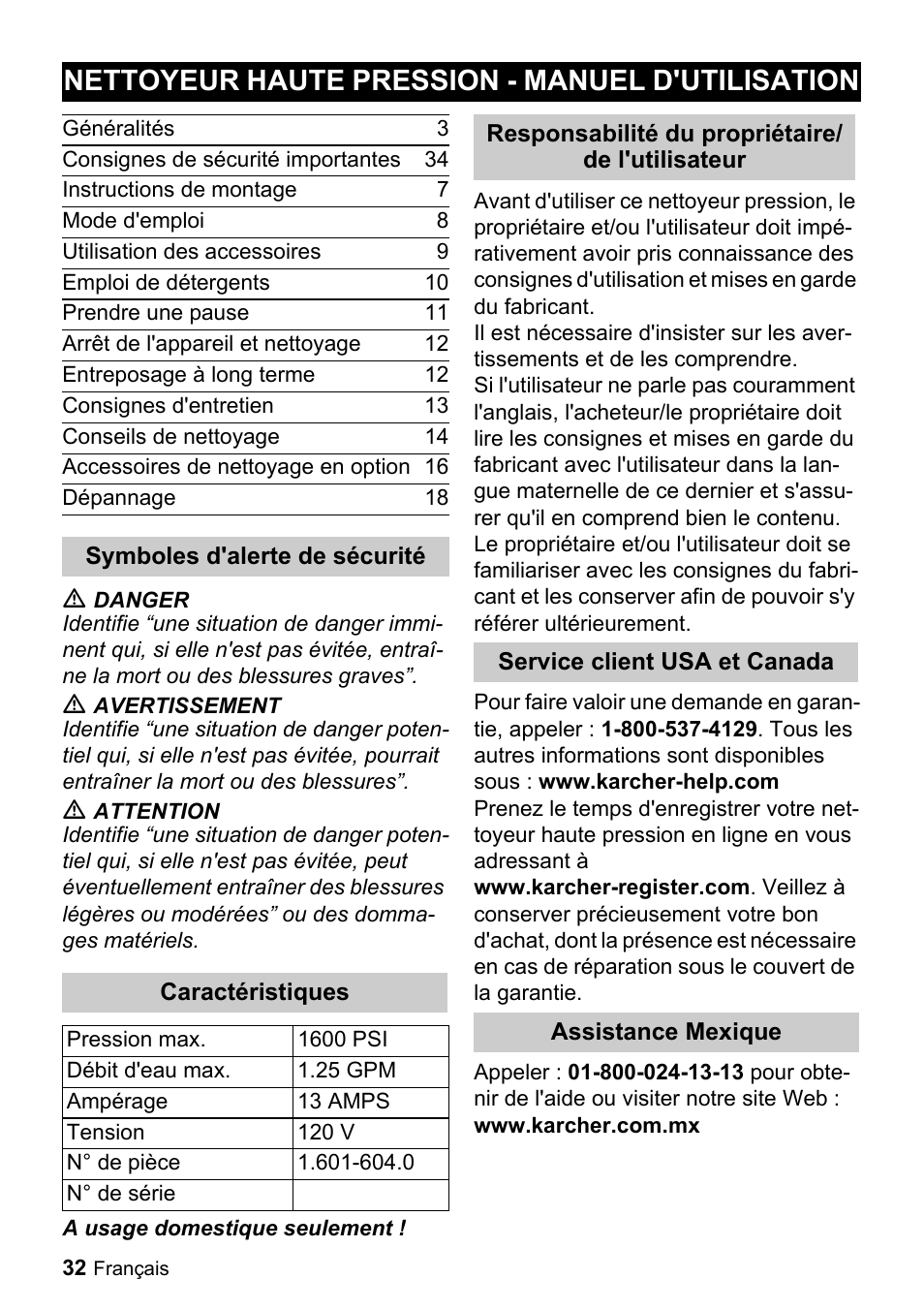 Nettoyeur haute pression - manuel d'utilisation | Karcher K 2-29 User Manual | Page 32 / 48
