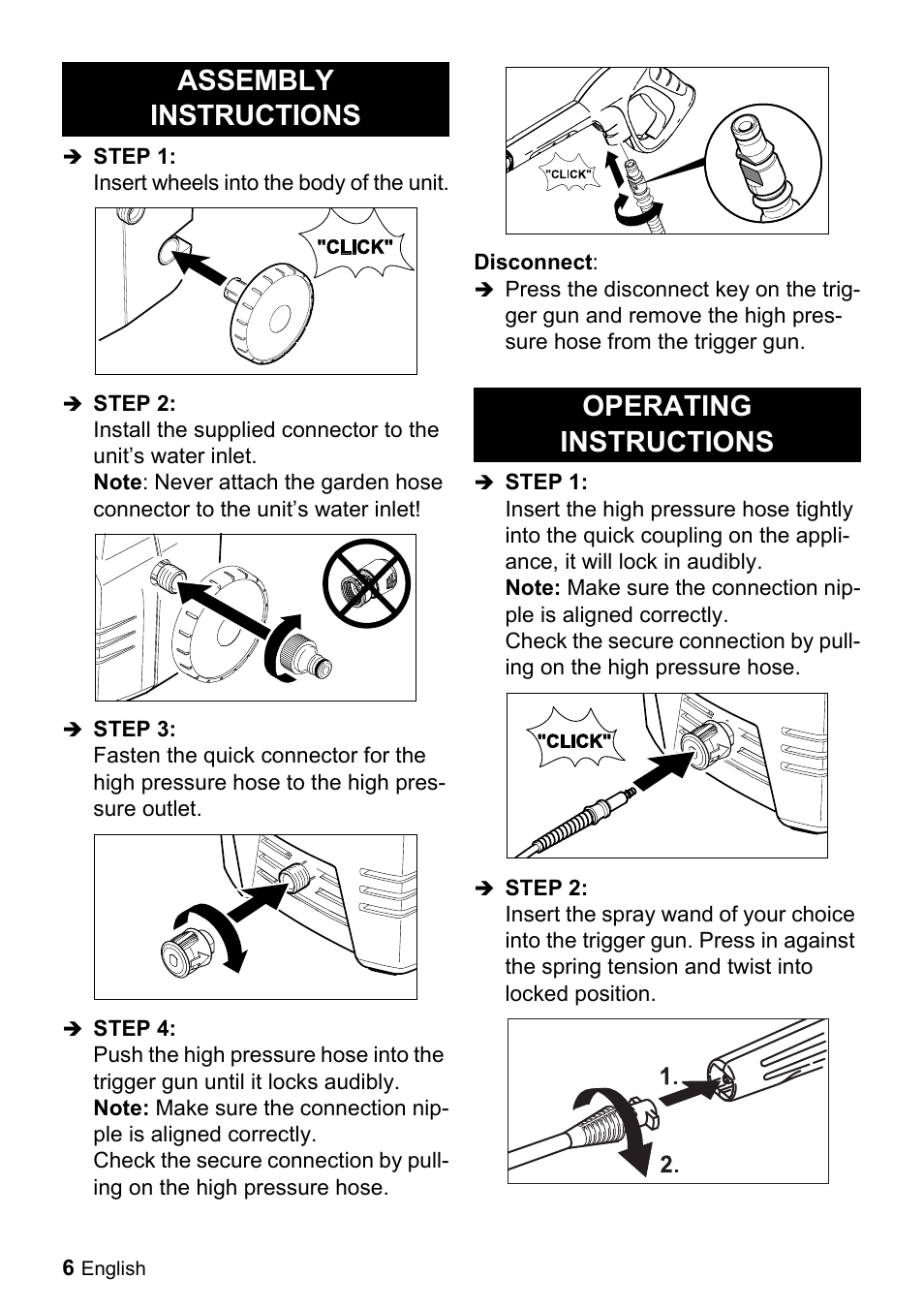 Assembly instructions operating instructions | Karcher K 2-29 User Manual | Page 6 / 48