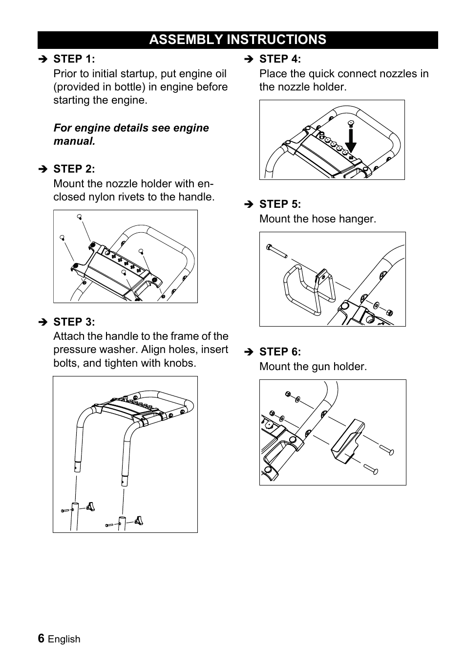 Assembly instructions | Karcher G 4000 OH servo press User Manual | Page 6 / 50