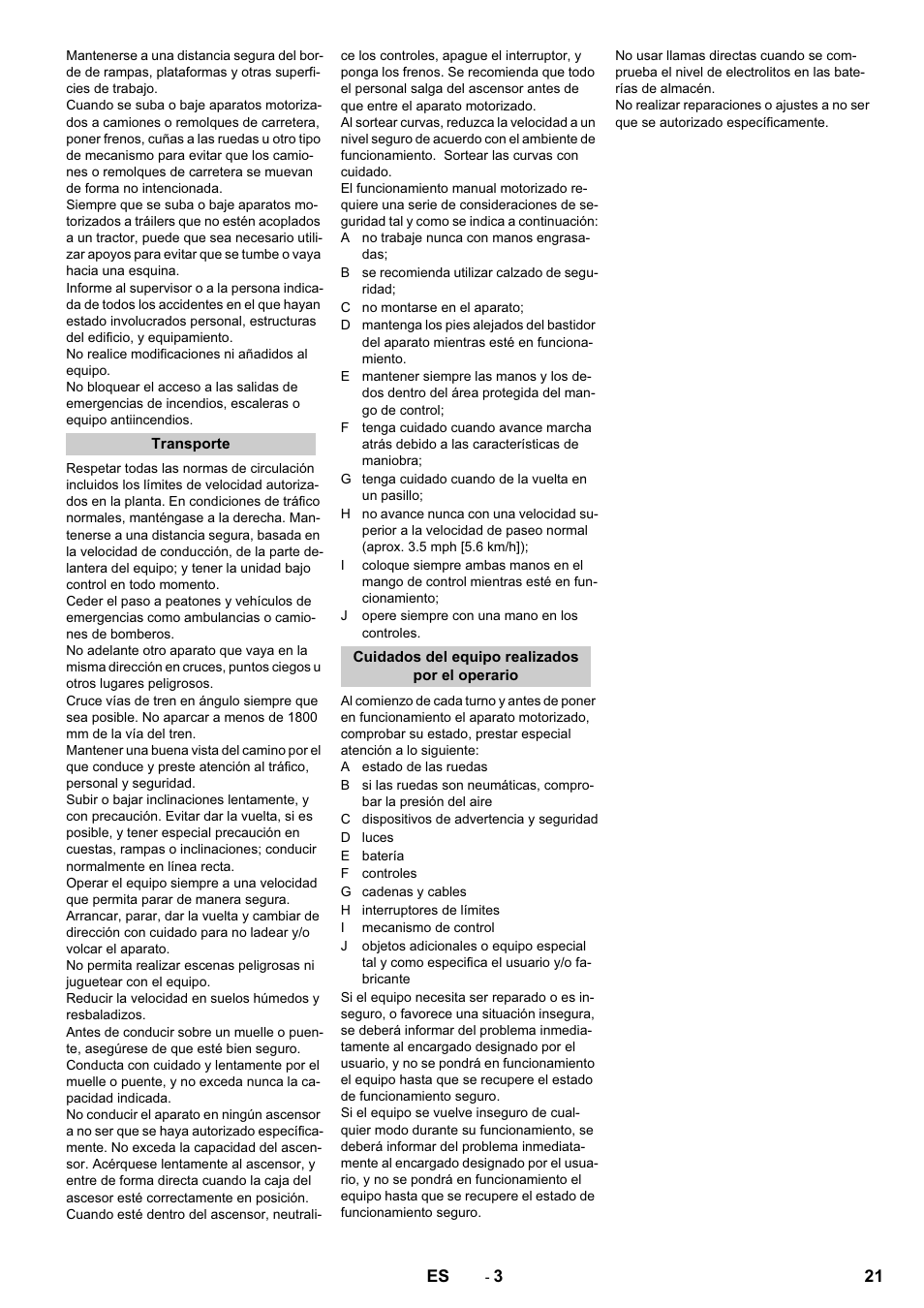 Karcher KM 70-30 C Bp Pack Adv User Manual | Page 21 / 28