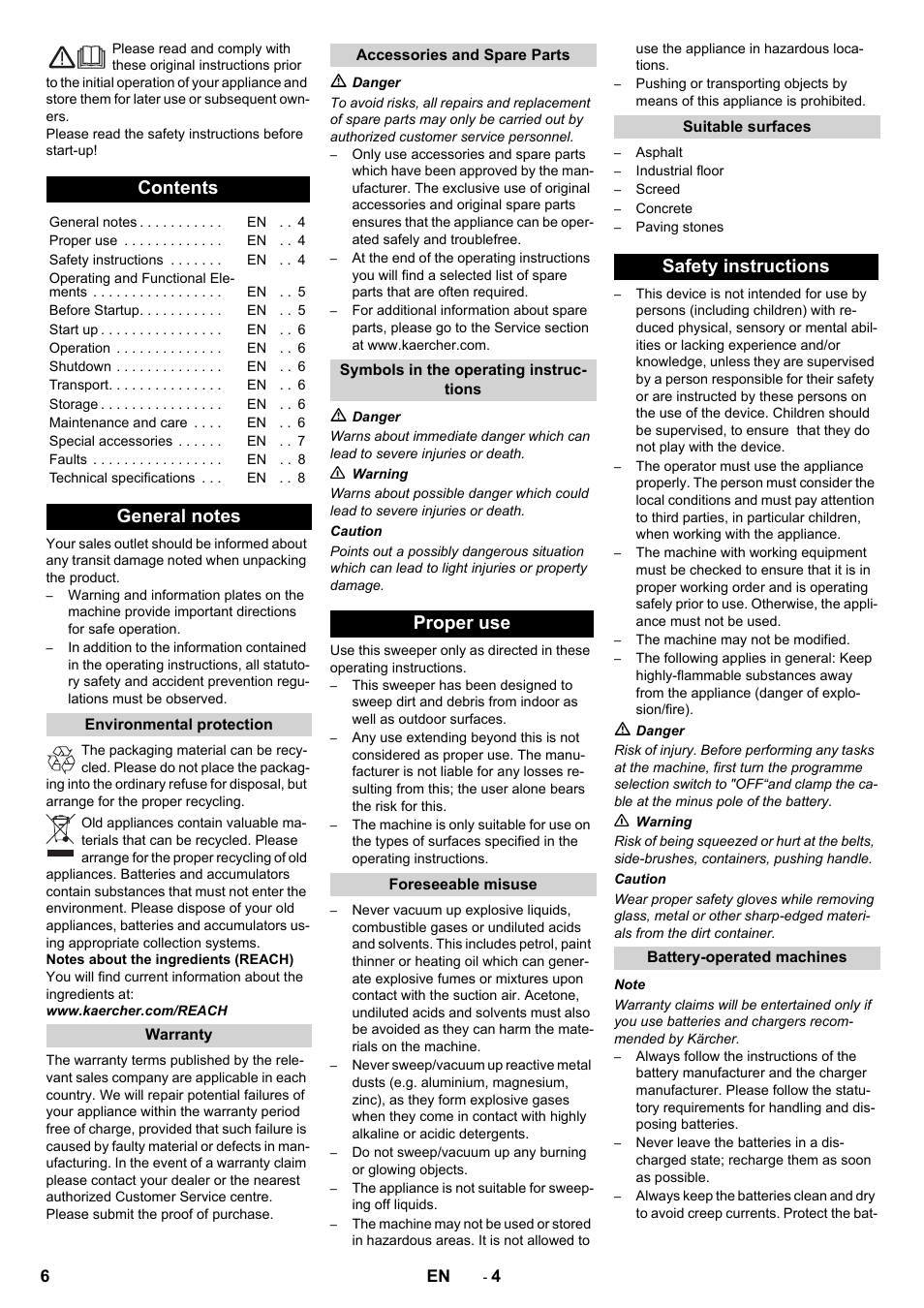 Karcher KM 70-30 C Bp Pack Adv User Manual | Page 6 / 28