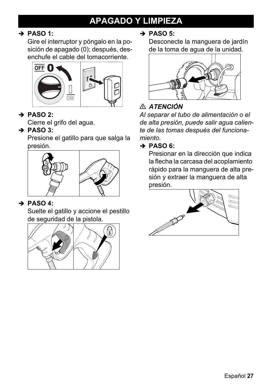Apagado y limpieza | Karcher K 2-360 CCK User Manual | Page 27 / 52