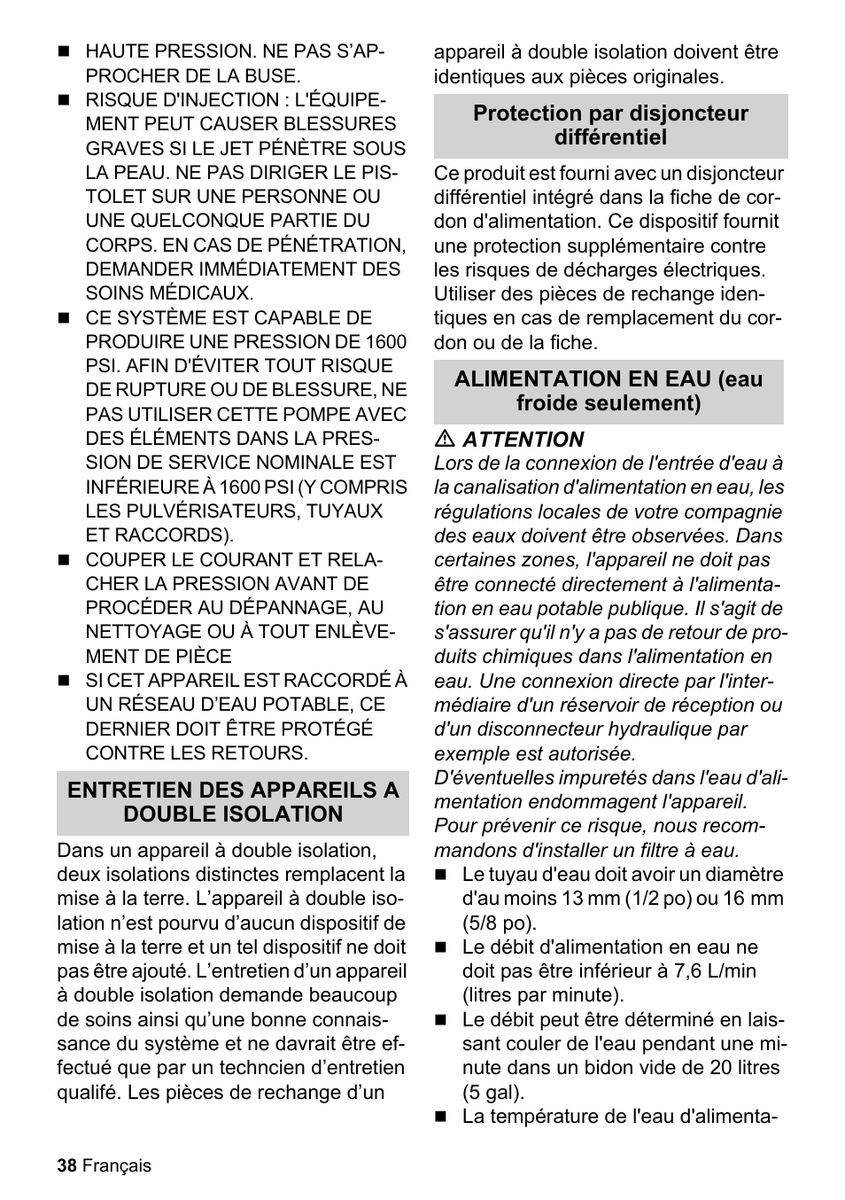 Karcher K 2-360 CCK User Manual | Page 38 / 52