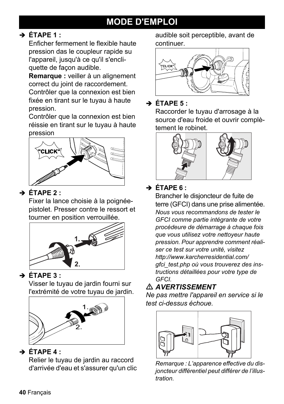 Mode d'emploi | Karcher K 2-360 CCK User Manual | Page 40 / 52