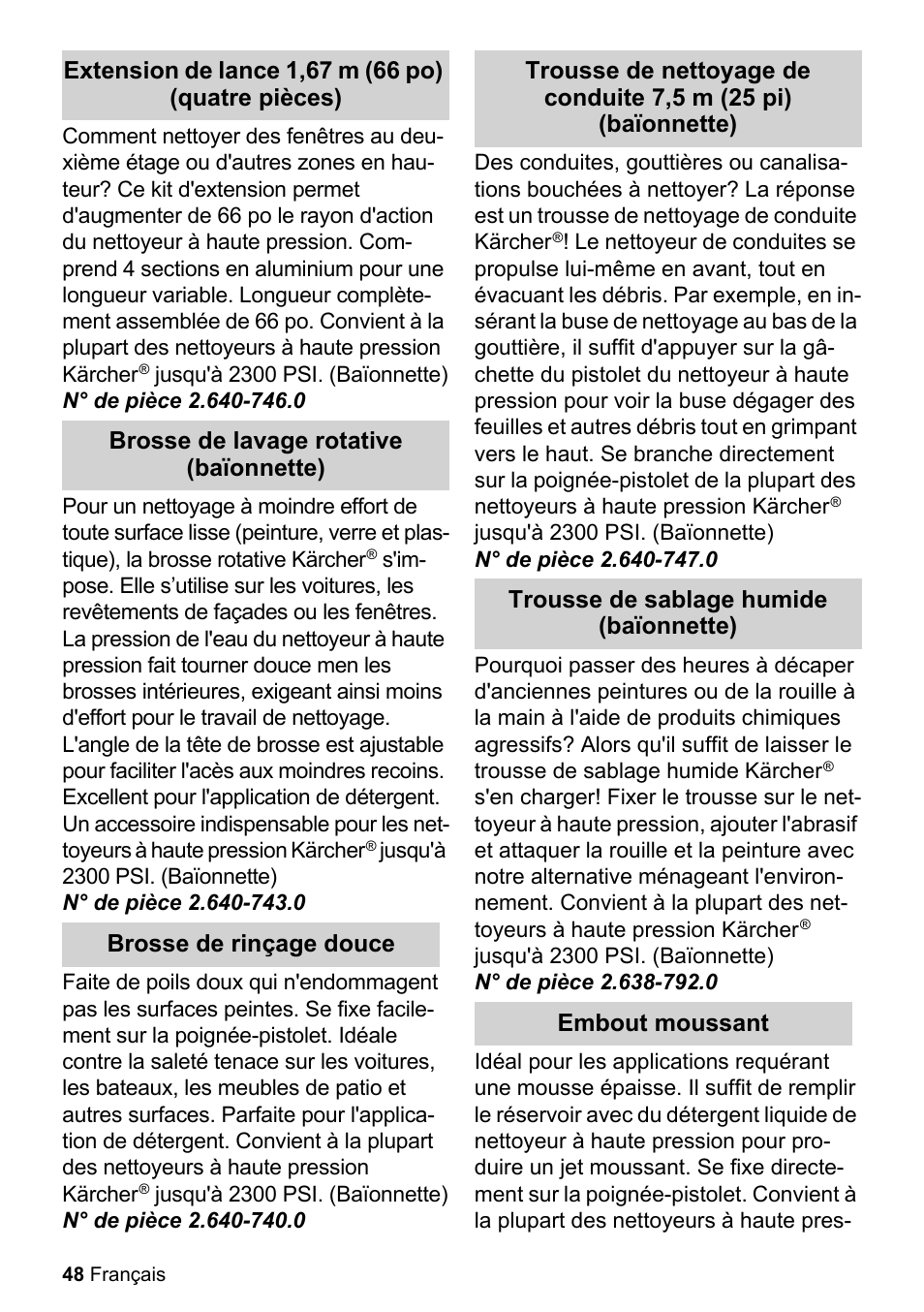 Karcher K 2-360 CCK User Manual | Page 48 / 52
