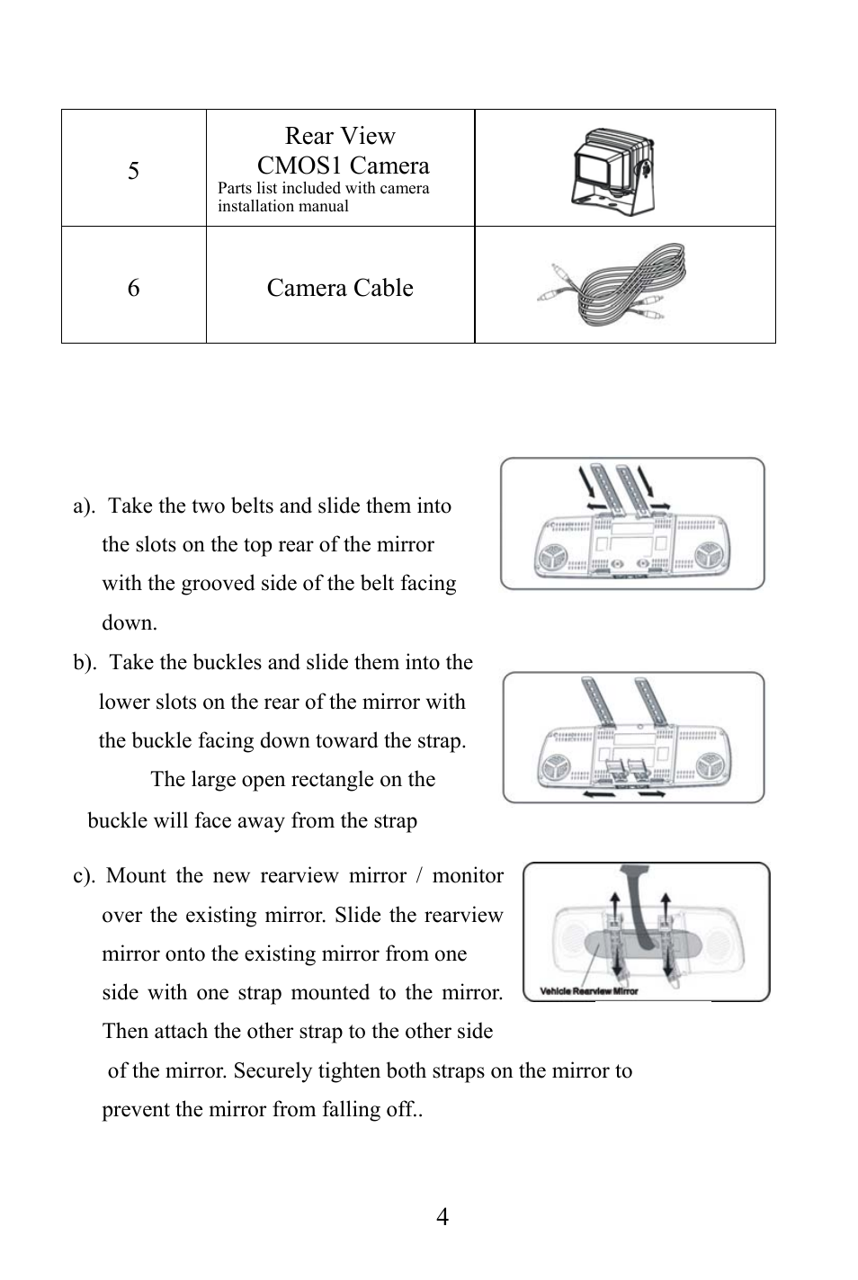 Installation instructions | Audiovox RVMPKG4 User Manual | Page 5 / 12