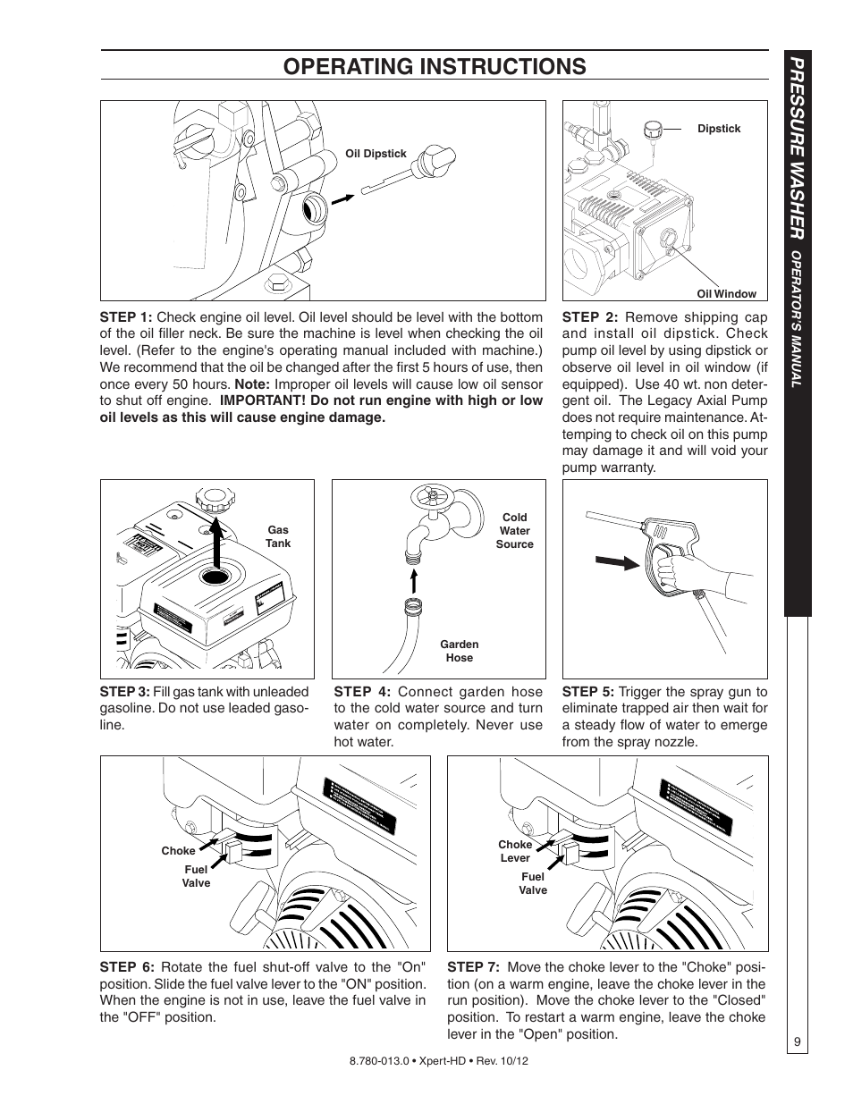 Operating instructions, Pressure w asher | Karcher HD 2-5-27 P User Manual | Page 9 / 20