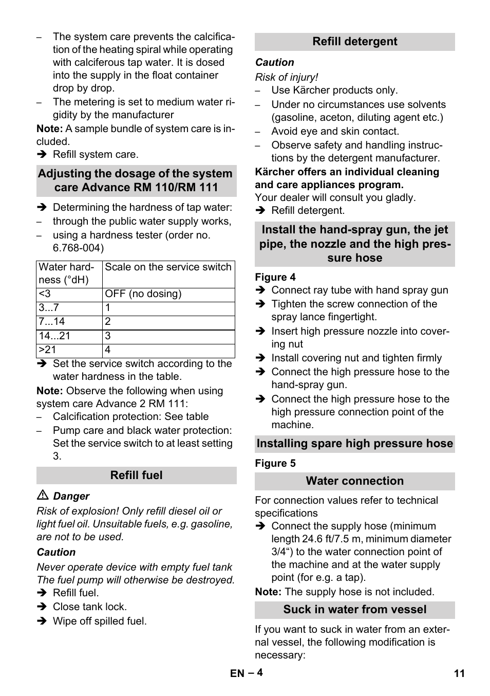 Karcher HDS 3-5-23 -4M Eg User Manual | Page 11 / 60