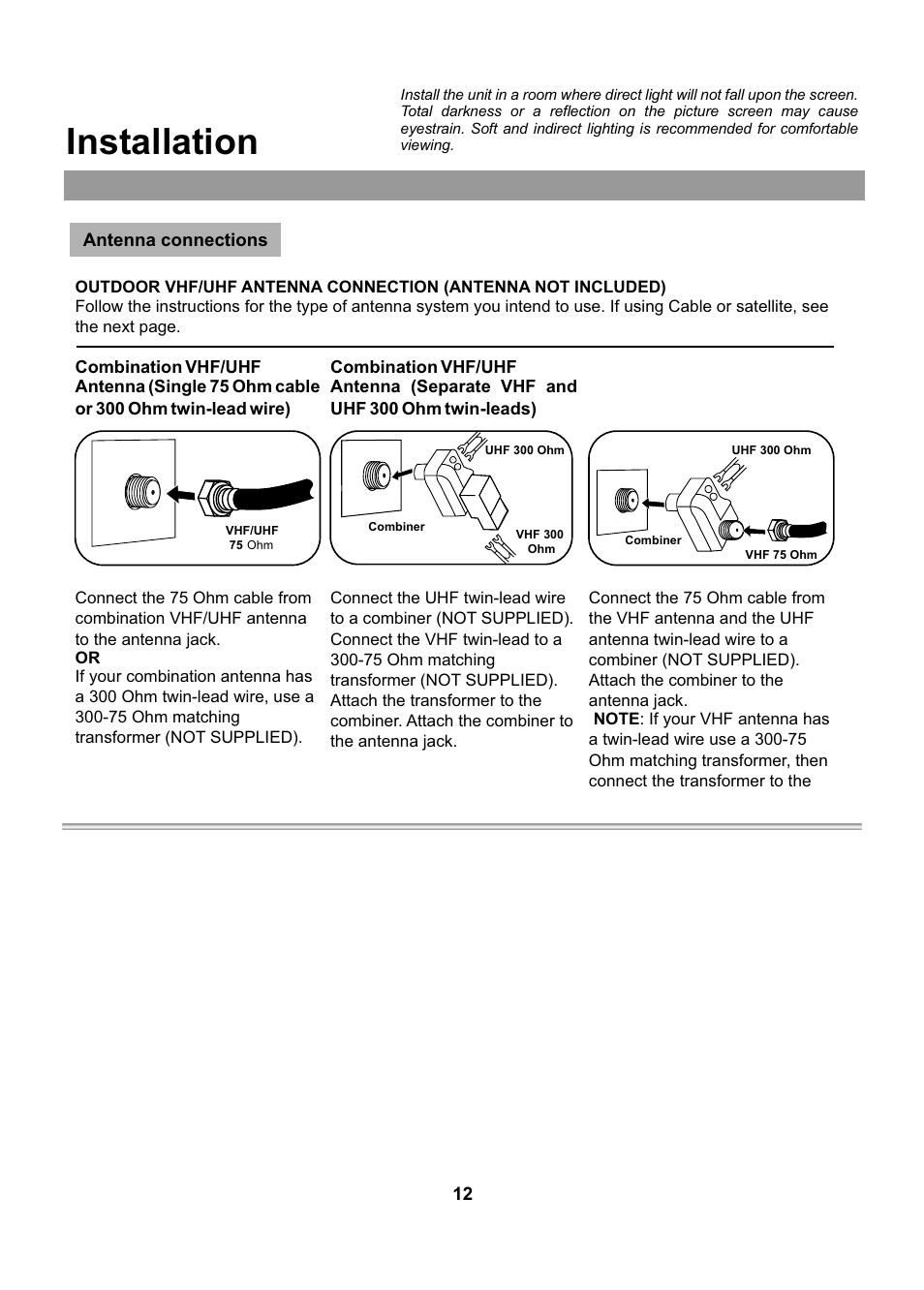 Installation | Audiovox FPE2005 User Manual | Page 12 / 44