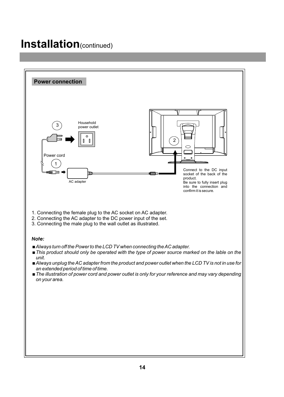 Installation, Continued) | Audiovox FPE2005 User Manual | Page 14 / 44