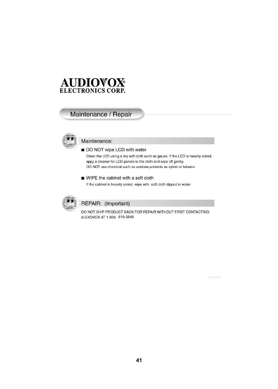 Audiovox FPE2005 User Manual | Page 41 / 44