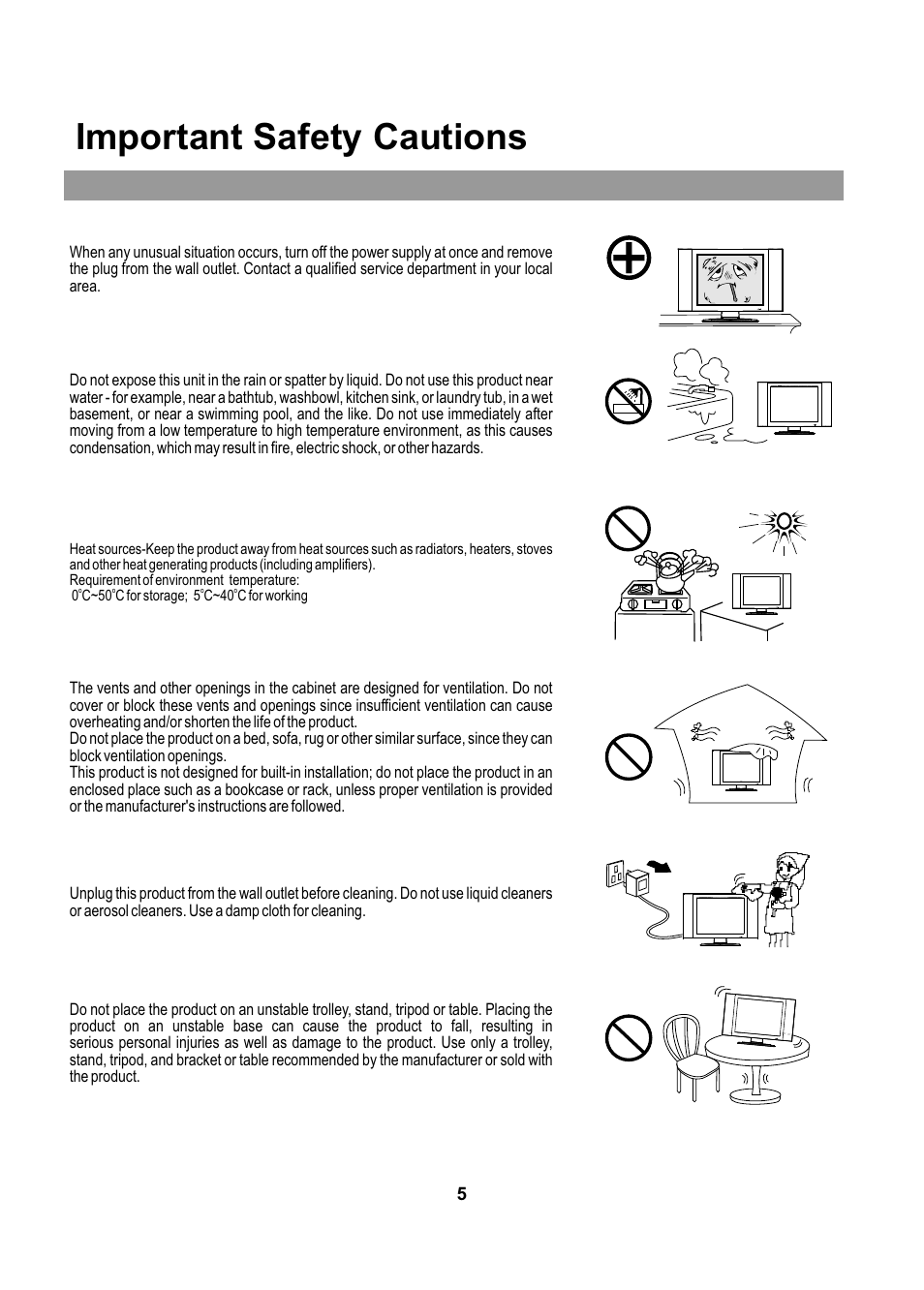 Important safety cautions | Audiovox FPE2005 User Manual | Page 5 / 44
