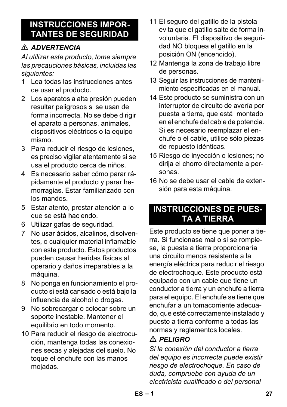 Español | Karcher HD 3-0-20 C Ea User Manual | Page 27 / 44