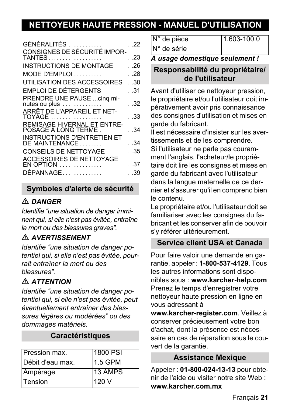 Nettoyeur haute pression - manuel d'utilisation | Karcher K 3-540 User Manual | Page 21 / 64