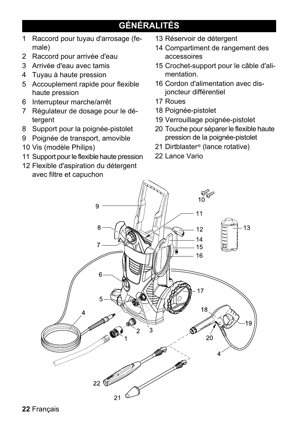 Généralités | Karcher K 3-540 User Manual | Page 22 / 64