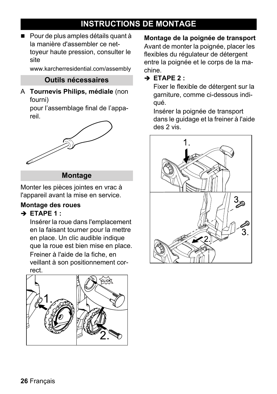 Instructions de montage | Karcher K 3-540 User Manual | Page 26 / 64