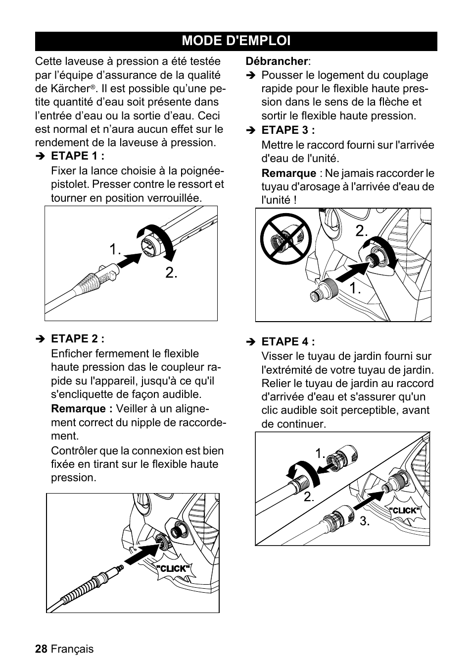 Mode d'emploi | Karcher K 3-540 User Manual | Page 28 / 64