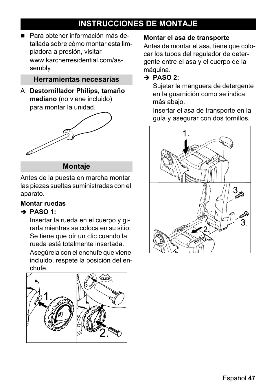 Instrucciones de montaje | Karcher K 3-540 User Manual | Page 47 / 64