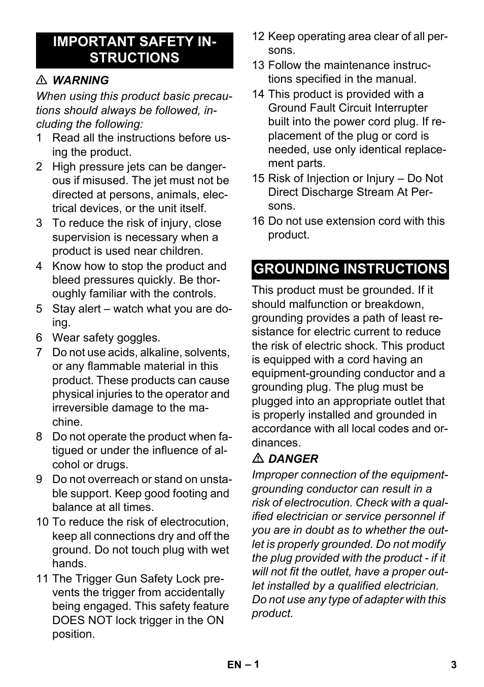 English | Karcher HD 3-0-20- 4M Ea User Manual | Page 3 / 44