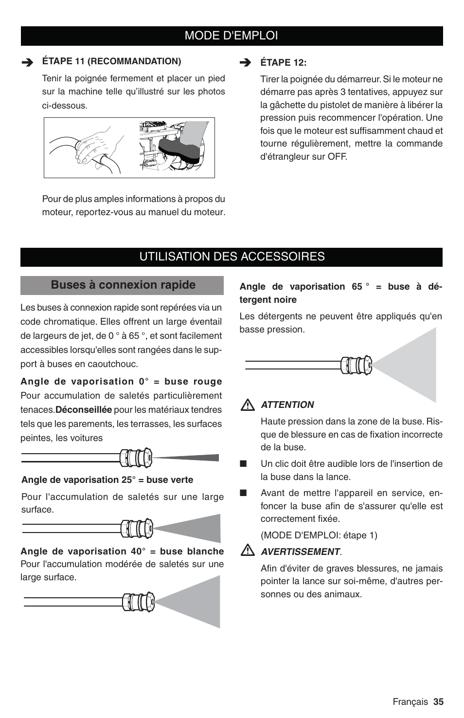 Mode d'emploi | Karcher G 2700 DC User Manual | Page 35 / 44