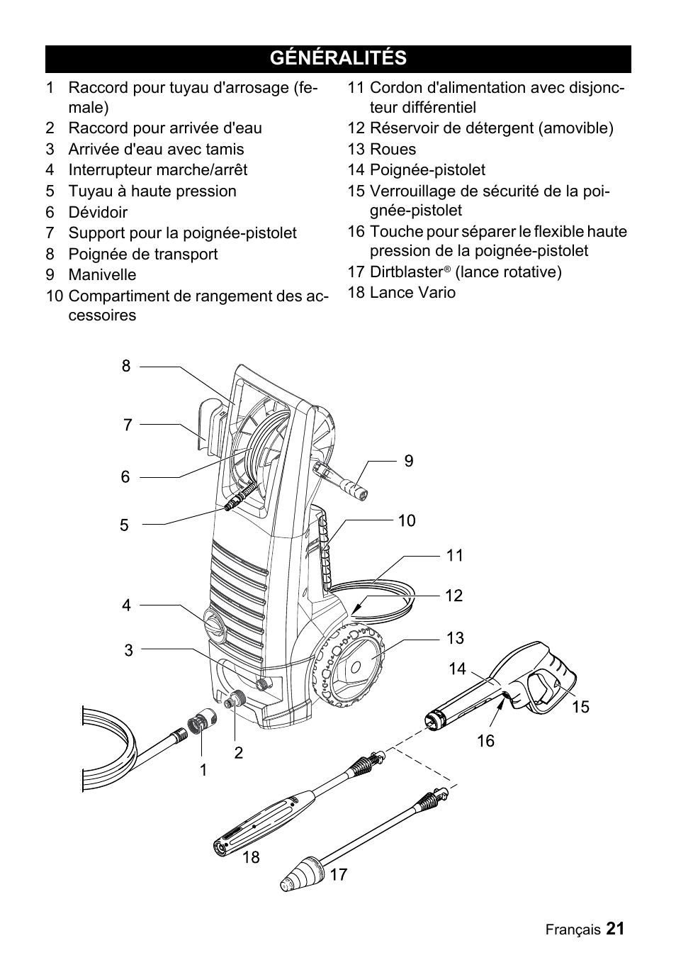 Généralités | Karcher K 3-690 User Manual | Page 21 / 60