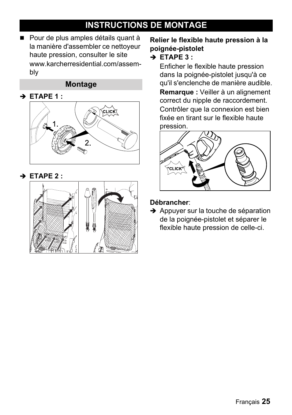 Instructions de montage | Karcher K 3-690 User Manual | Page 25 / 60