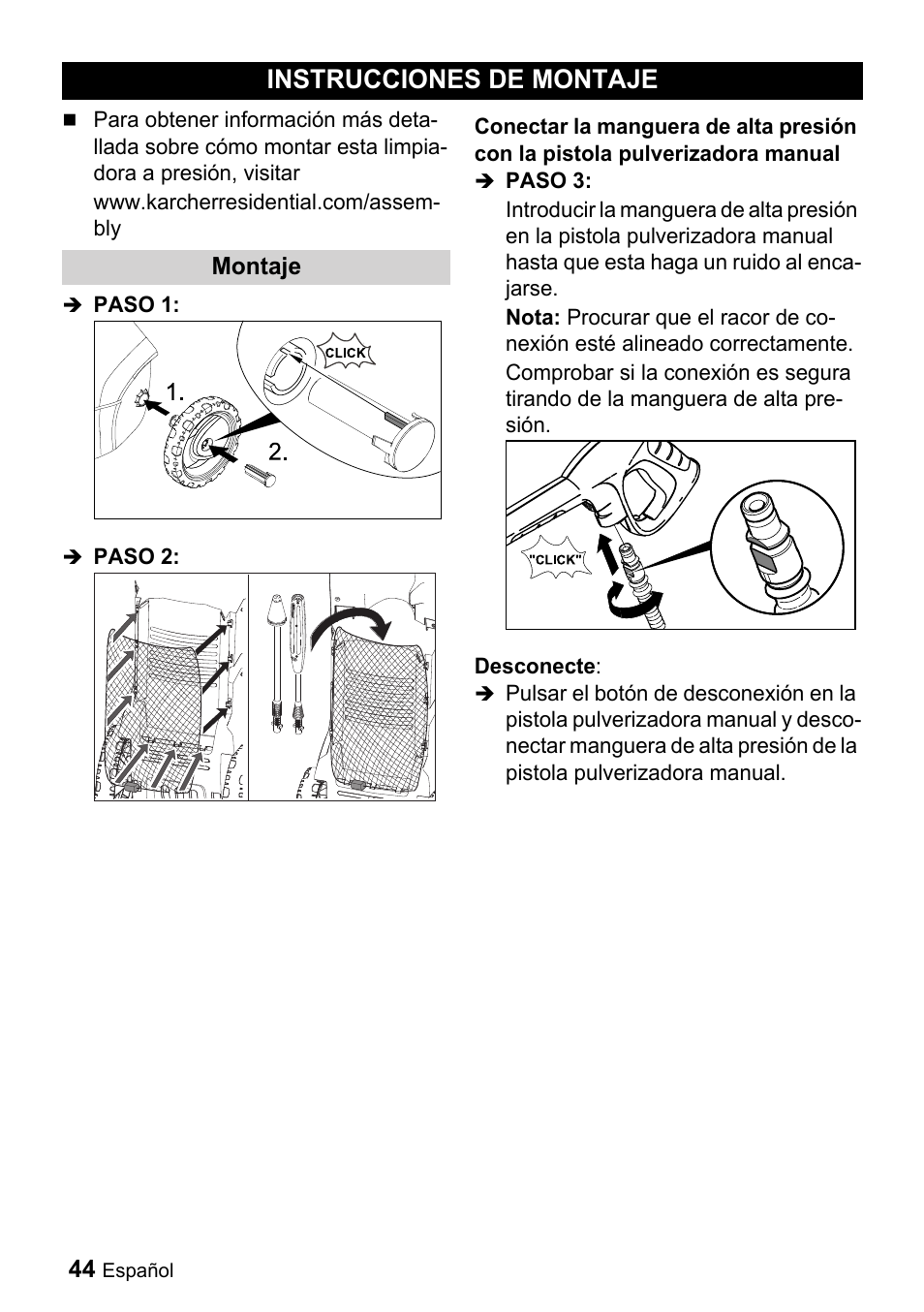 Instrucciones de montaje | Karcher K 3-690 User Manual | Page 44 / 60