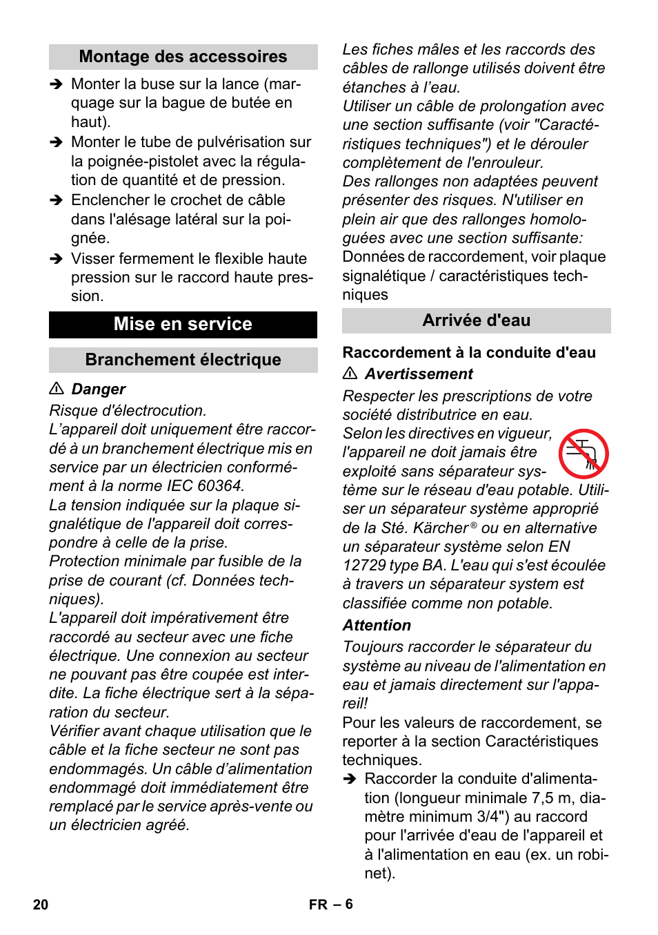 Mise en service | Karcher HD 4-5-32-4 S Ec User Manual | Page 20 / 44