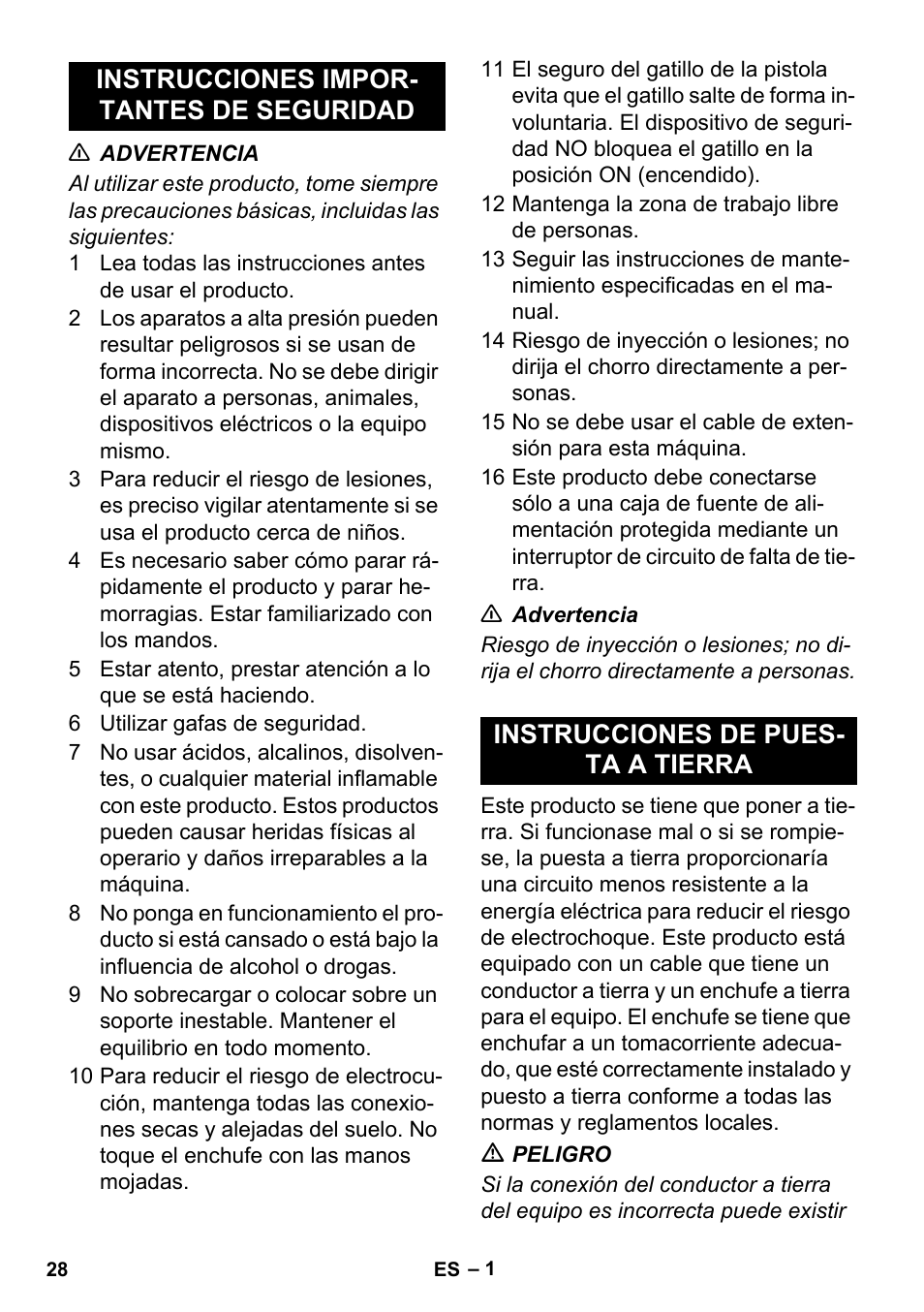 Español | Karcher HD 4-5-32-4 S Ec User Manual | Page 28 / 44