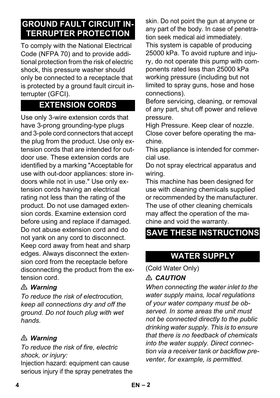 Karcher HD 4-5-32-4 S Ec User Manual | Page 4 / 44