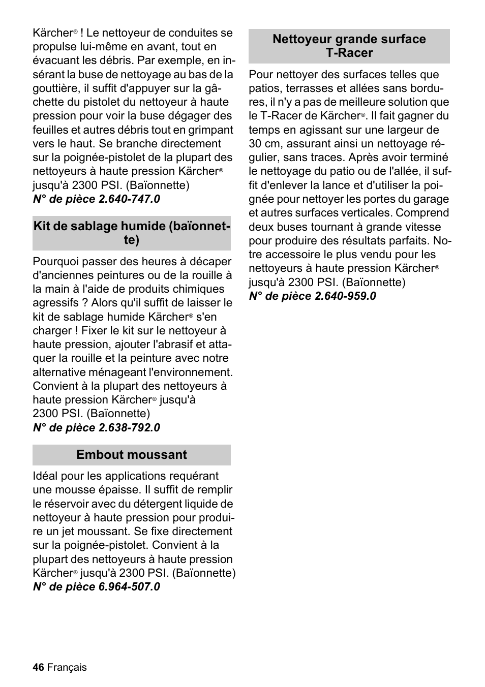 Karcher K 5-85 M User Manual | Page 46 / 48