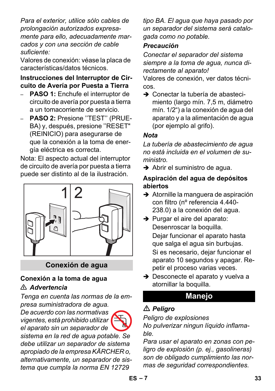 Manejo | Karcher HD 1-8-13 C Ed User Manual | Page 33 / 40