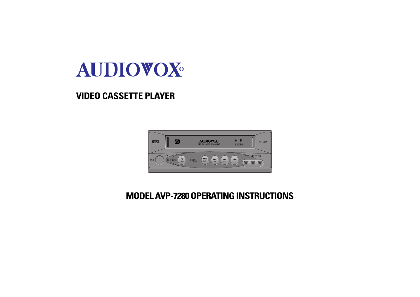 Audiovox AVP7280 User Manual | 30 pages