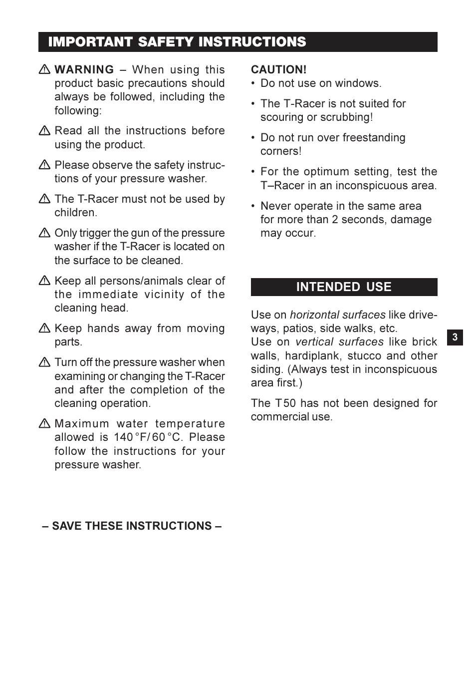 Important safety instructions | Karcher K 2-26 M T50 User Manual | Page 3 / 16