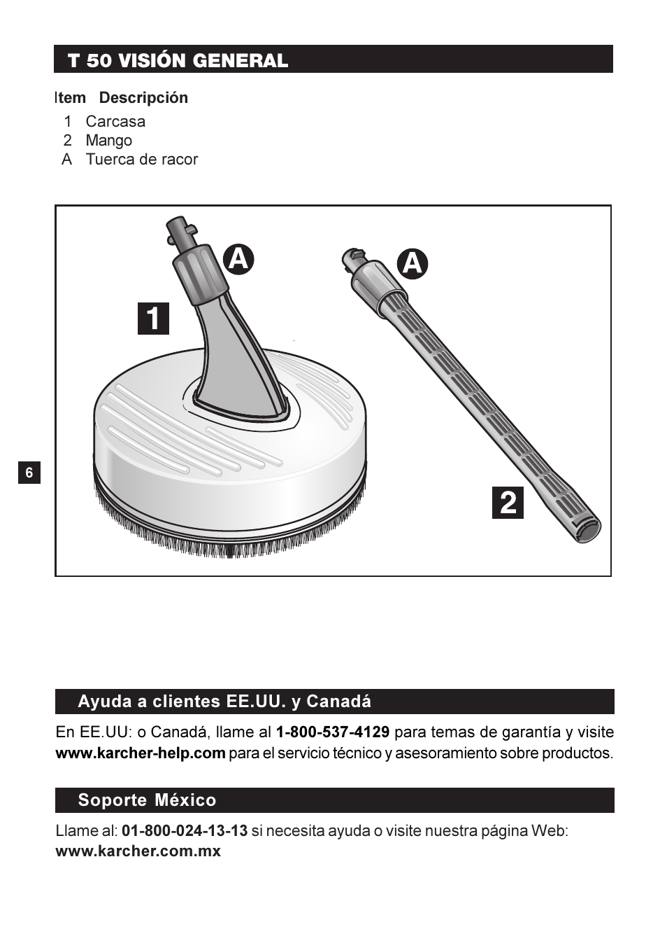 T 50 visión general | Karcher K 2-26 M T50 User Manual | Page 6 / 16