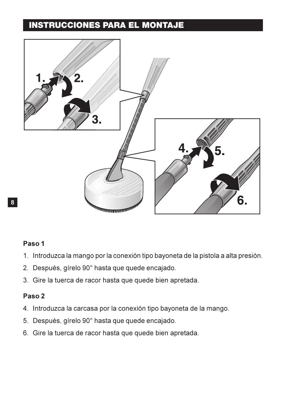Instrucciones para el montaje | Karcher K 2-26 M T50 User Manual | Page 8 / 16
