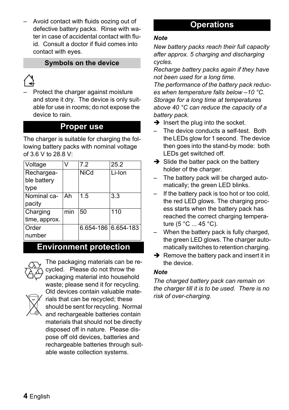 Proper use, Environment protection, Operations | Karcher EB 30-1 User Manual | Page 4 / 11