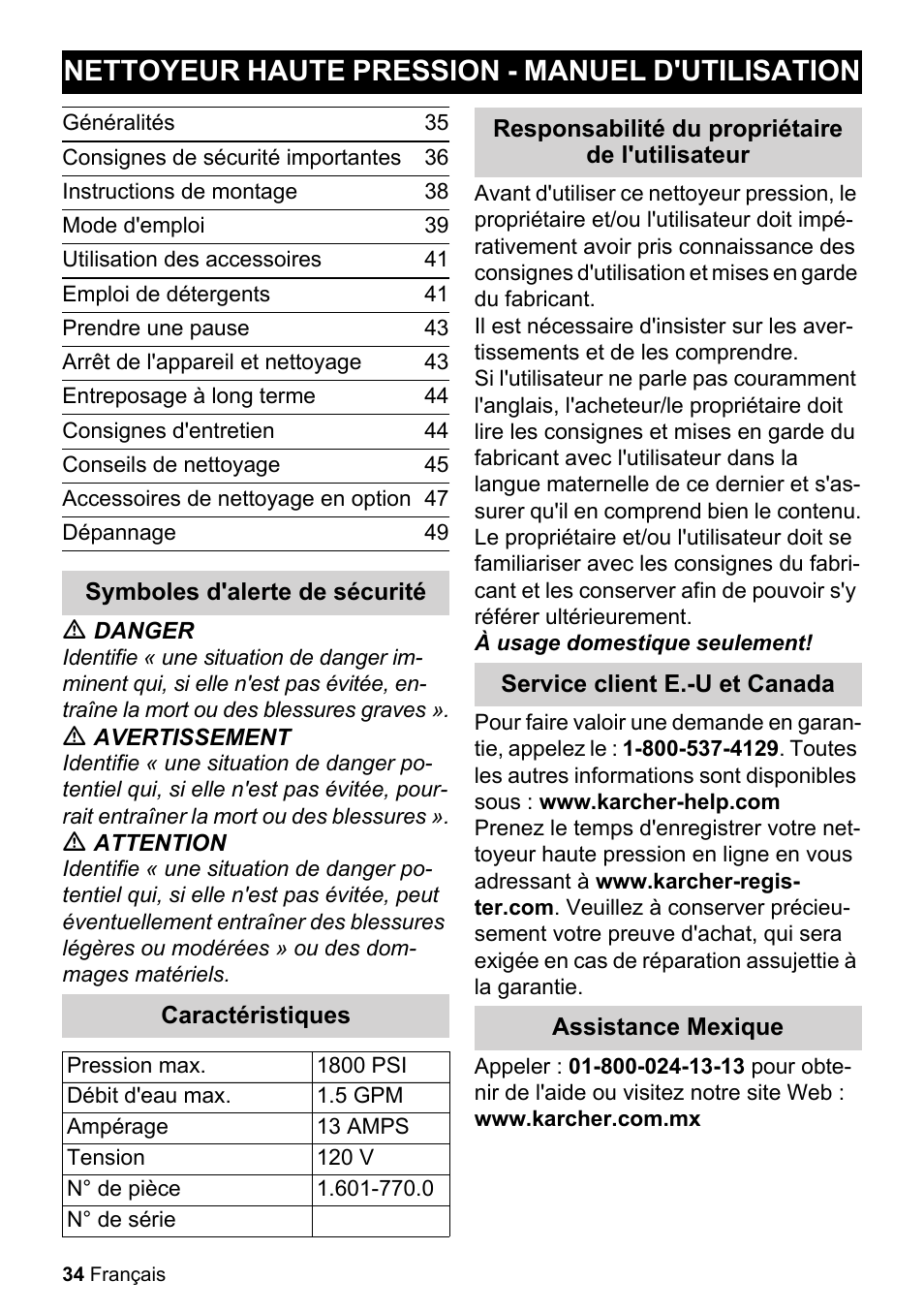 Nettoyeur haute pression - manuel d'utilisation | Karcher K 3-450 User Manual | Page 34 / 52