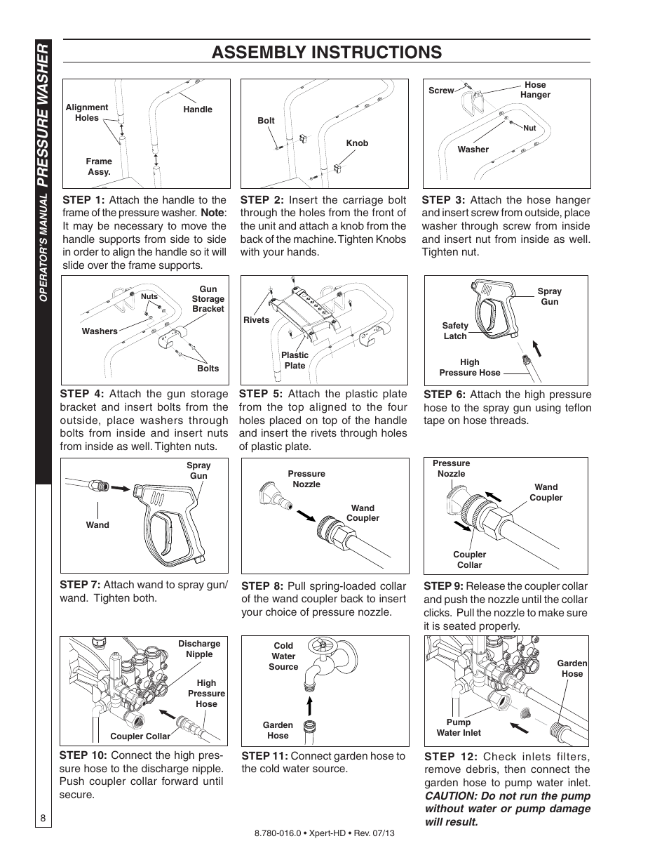 Assembly instructions, Pressure w asher | Karcher HD 3-8-35 P User Manual | Page 8 / 20