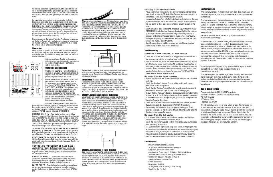 Audiovox JPS 10 User Manual | Page 3 / 6