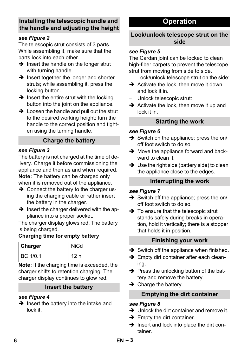 Operation | Karcher EB 30-1 User Manual | Page 6 / 24