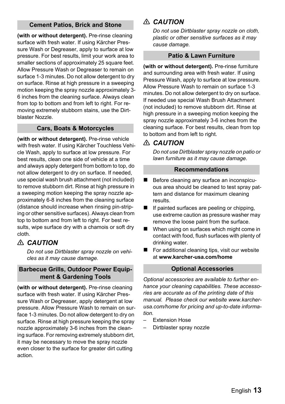Karcher G 2600 VH User Manual | Page 13 / 43