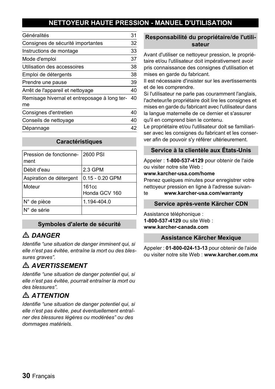 Karcher G 2600 VH User Manual | Page 30 / 43