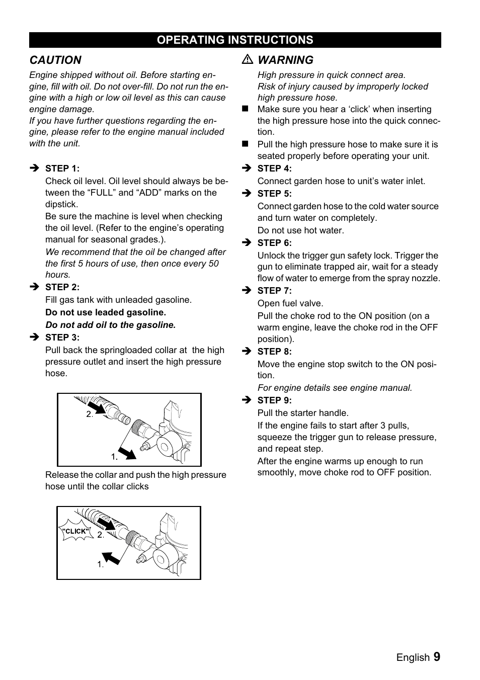 Karcher G 2600 VH User Manual | Page 9 / 43
