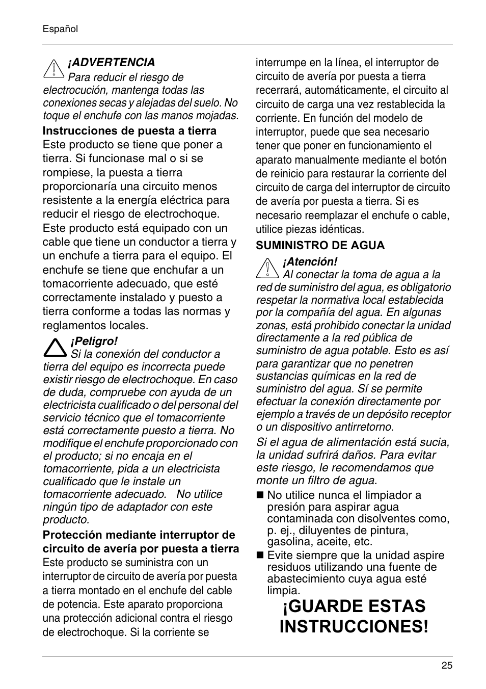 Guarde estas instrucciones | Karcher HD 3-7-22-4S Eg User Manual | Page 25 / 34