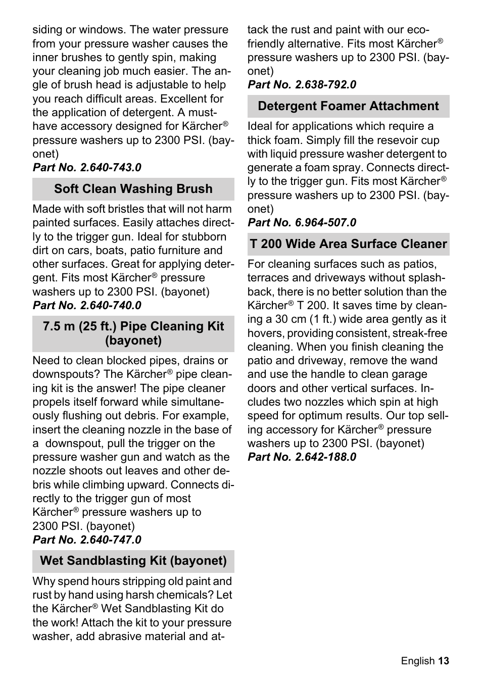 Karcher K 2-26 M Plus User Manual | Page 13 / 48