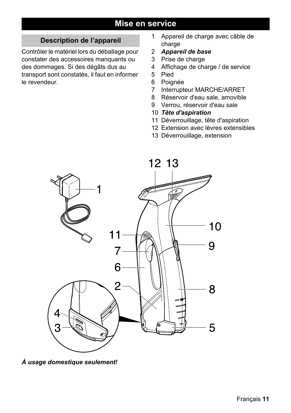 Mise en service | Karcher WV 50 User Manual | Page 11 / 24