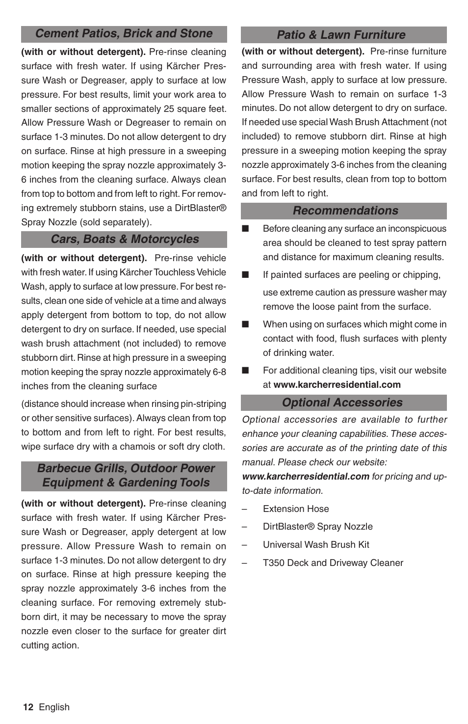 Karcher G 2800 FH User Manual | Page 12 / 44