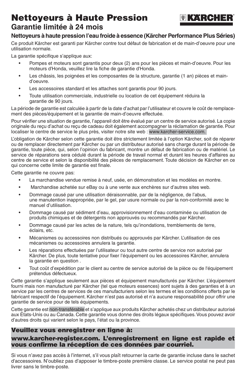 Nettoyeurs à haute pression, Garantie limitée à 24 mois, Ries) | Karcher G 2800 FH User Manual | Page 44 / 44