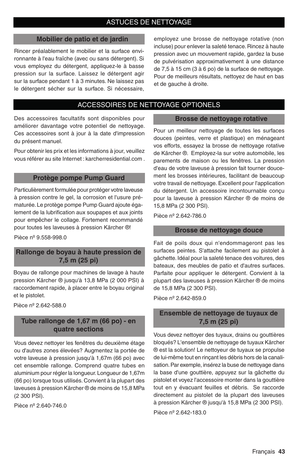 Karcher K 3 Follow Me User Manual | Page 43 / 46
